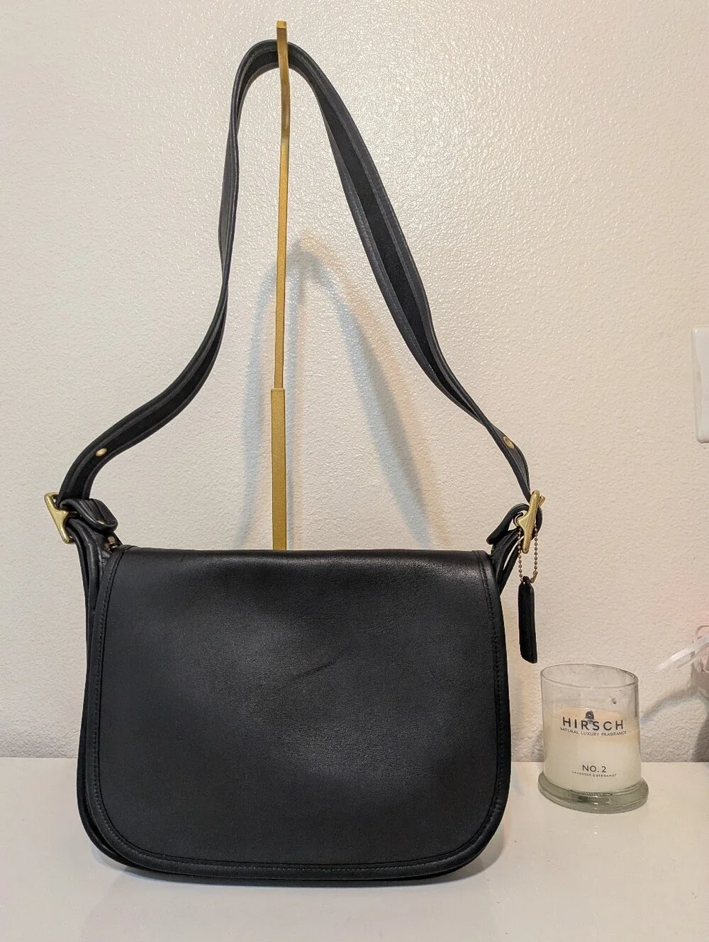 Vintage Coach Courier Messenger Bag 9951 Black Glove-Tanned Leather Shoulder Bag